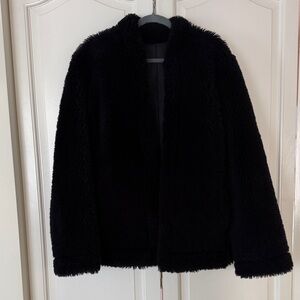 Toteme Cinched Shearling Jacked in Navy - SZ 38
